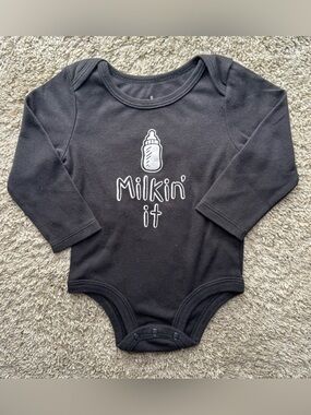 Lullaby Lane “Milkin’ It” Long Sleeve Onesie 18M